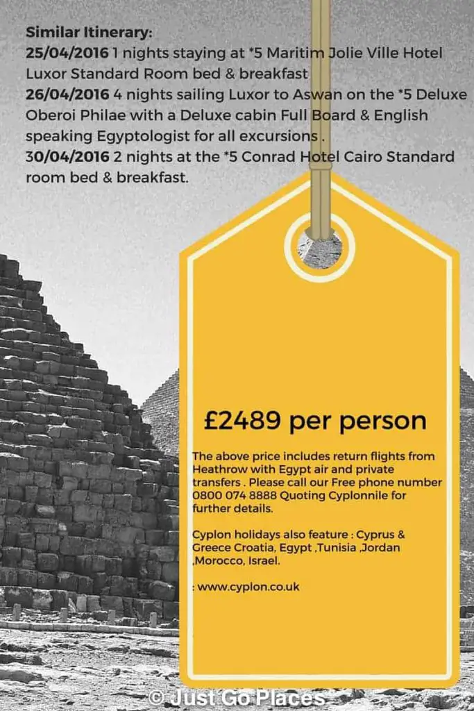 cyclone itinerary for 7 night nile cruise