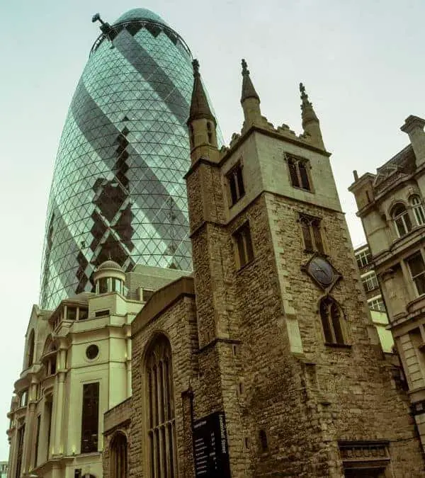A View From The Swiss Re Tower AKA The Gherkin Building in London