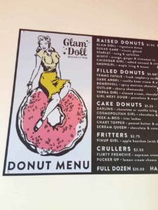 Glam Doll donut menu