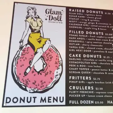 Glam Doll donut menu