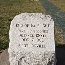 Markers at the Wright Brothers Memorial