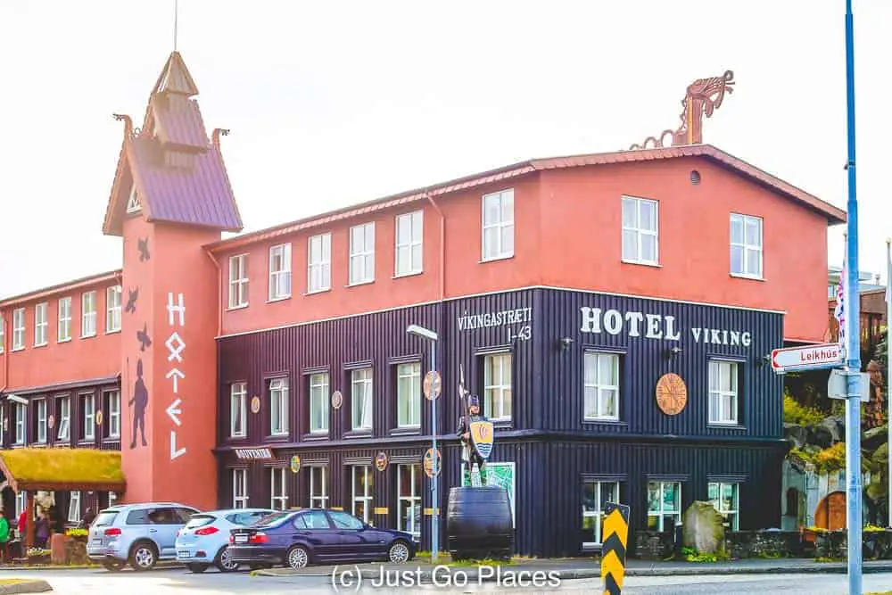 Hotel Viking is an affordable option for visiting Iceland with kids because it has cottages and is only 10 minutes from Reyjkavik.