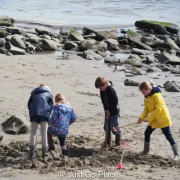kids enjoying themselves at the beach in England