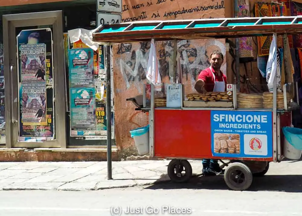 sfincione street seller in Palermo
