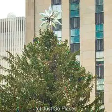 The Christmas tree Rockefeller center with the Swarovski crystal topper