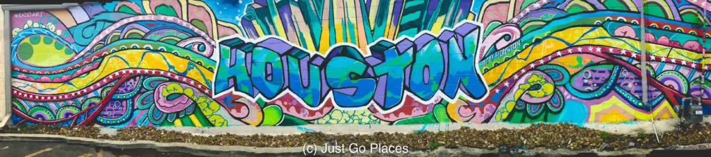 A colourful Houston wall mural in Downtown Houston