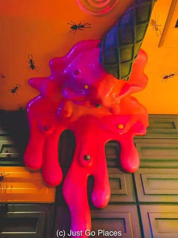 Melted ice cream cone on the ceiling of the Kawaii Monster Cafe Harajuku