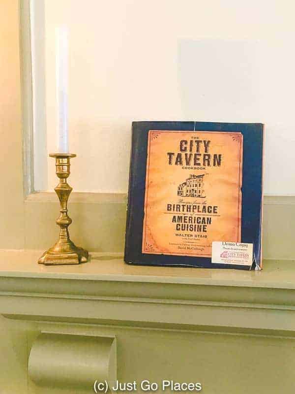 the City Tavern Cookbook with the Walter Staib recipes he uses at the restaurant.