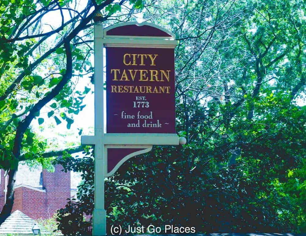 A City Tavern Philadelphia PA sign is proud to announce that it was around before the American Revolution.