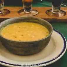 The City Tavern Menu has the most delicious corn chowder I have ever tasted.