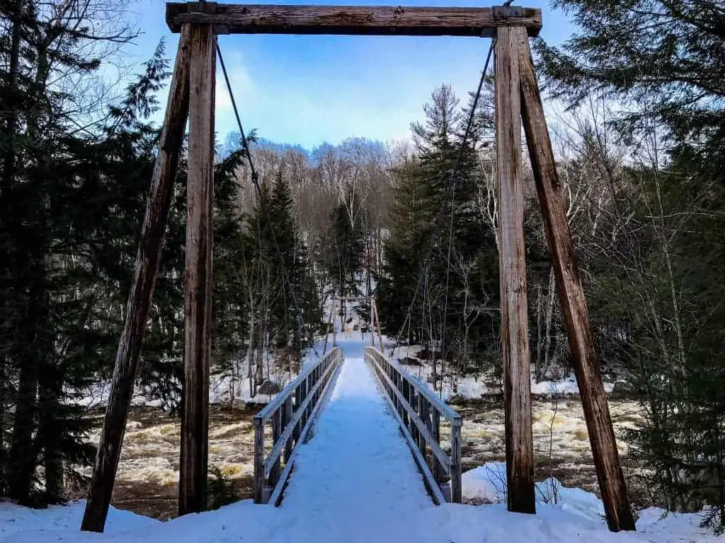 Lincoln Woods Supsension Bridge at Loon Mountain ski New Hampshire 