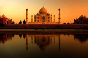 The Taj Mahal in Agra, one of the three prongs of the Golden Triangle in India