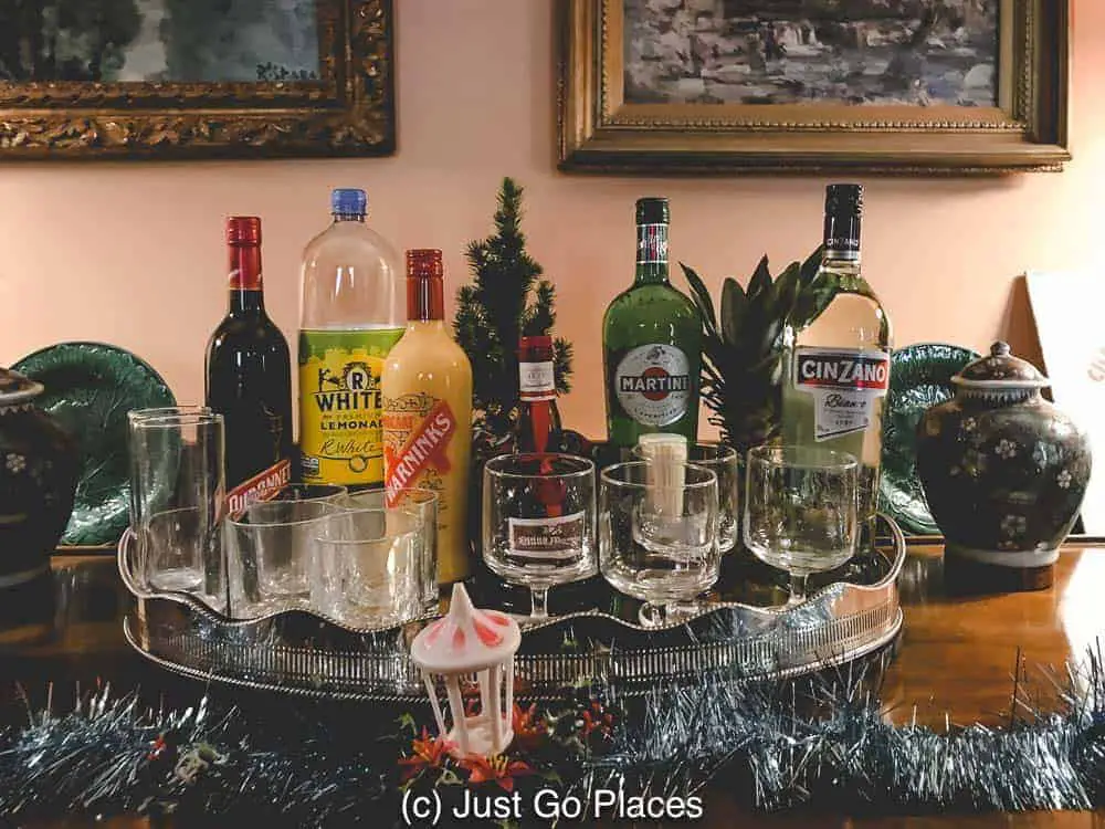 A 1970s Christmas in England had alcohol at the ready.