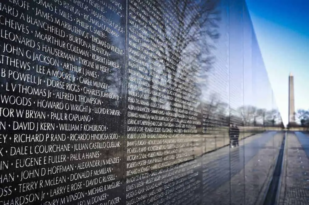 The Vietnam War Memorial in Washington D.C.