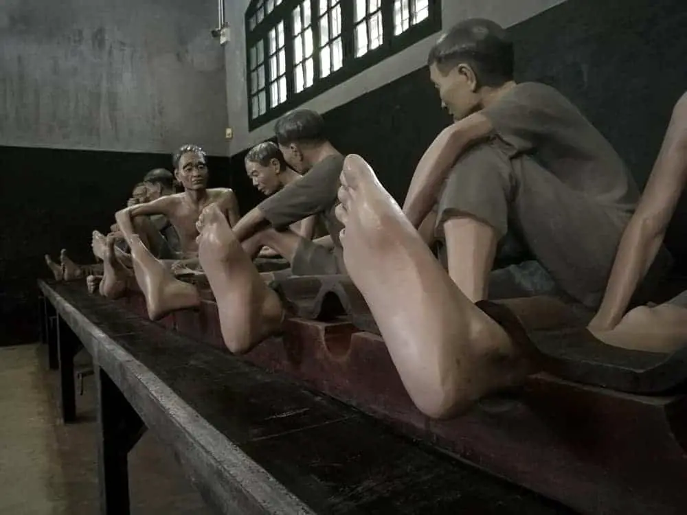 The Hanoi Prison Museum shows the French treatment of Vietnamese prisoners when it was Hoa Lo Prison.