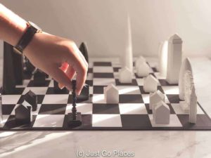 If you are looking for cool gifts from London, check out the London Skyline Chess set which has pieces based on the architecture of the city.