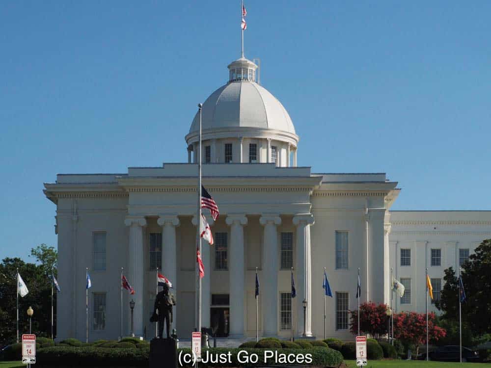 When you visit Montgomery Alabama, the Alabama state house is an imposing structure in downtown.