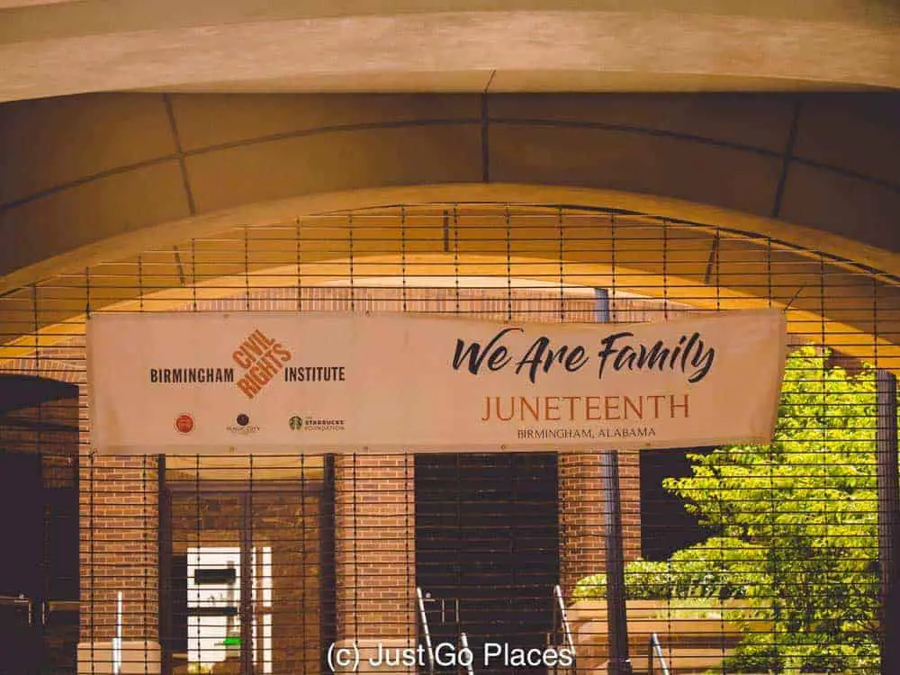 A celebration of Juneteenth at the Civil Rights Museum in Birmingham. Juneteenth is an American holiday that marks the end of slavery in the USA. 