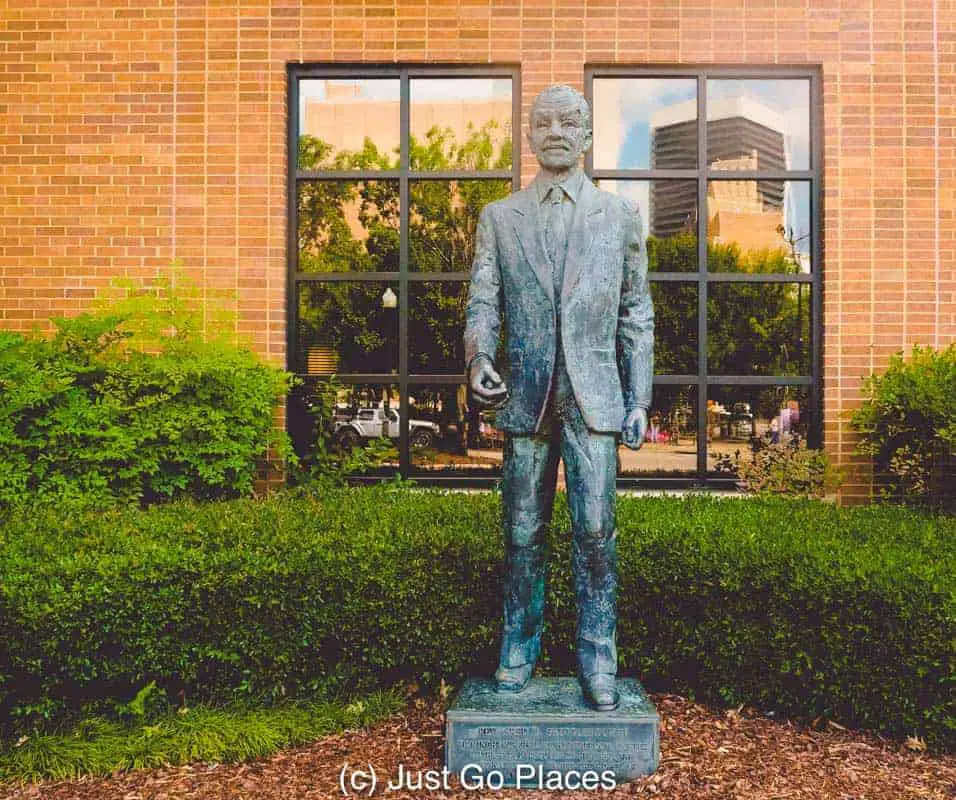 A statue of Fred Shuttlesworth outside of the Civil Rights Institute Birmingham 