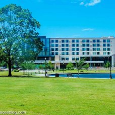 AC Mariott hotel in front of Big Spring Park