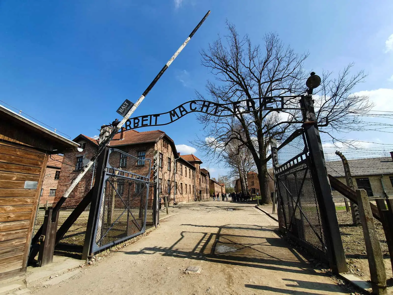 The famous entrance to Auschwitz-Birkenau 