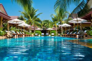 swimming pool and chairs