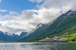 The majestic Norwegian fjords as seen from a Ponant Cruise ship