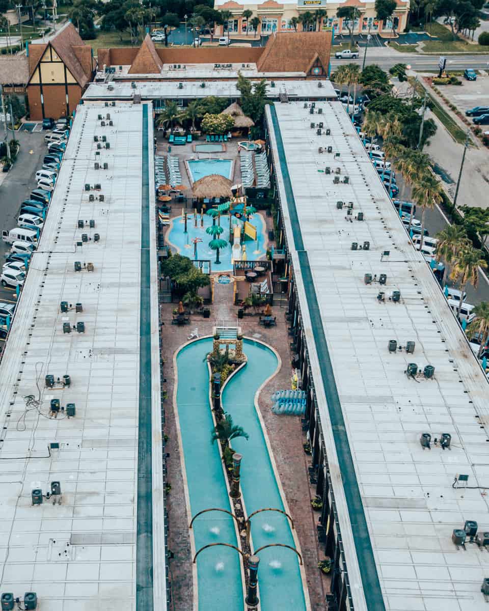 aerial view of Westgate Cocoa Beach Resort pools 