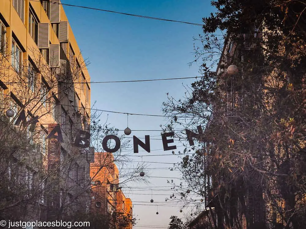 A banner in the Maboneng neighbourhood