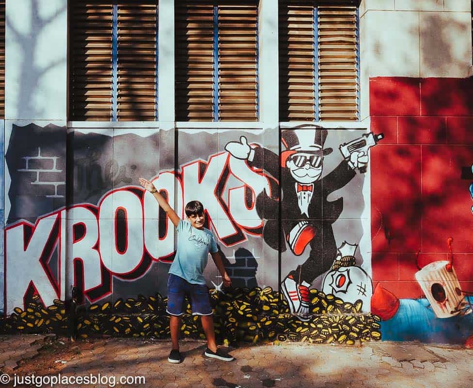 monopoly man street art in Johannesburg