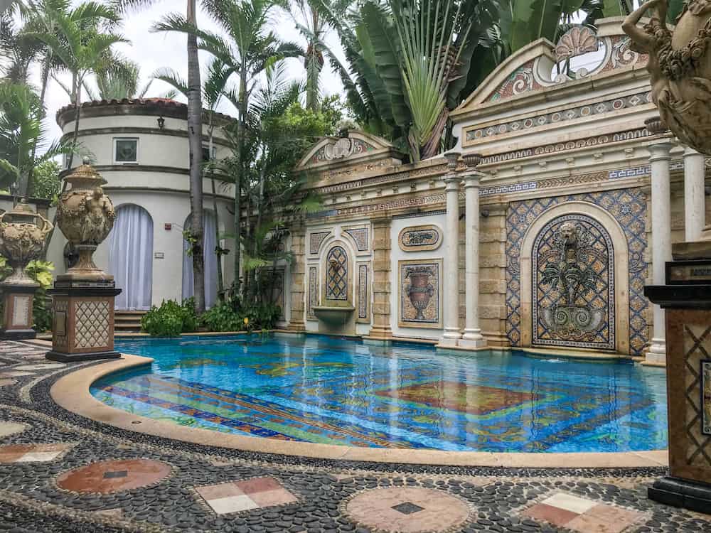 the mosaics surrounding of the Versace Mansion Hotel in Miami Florida