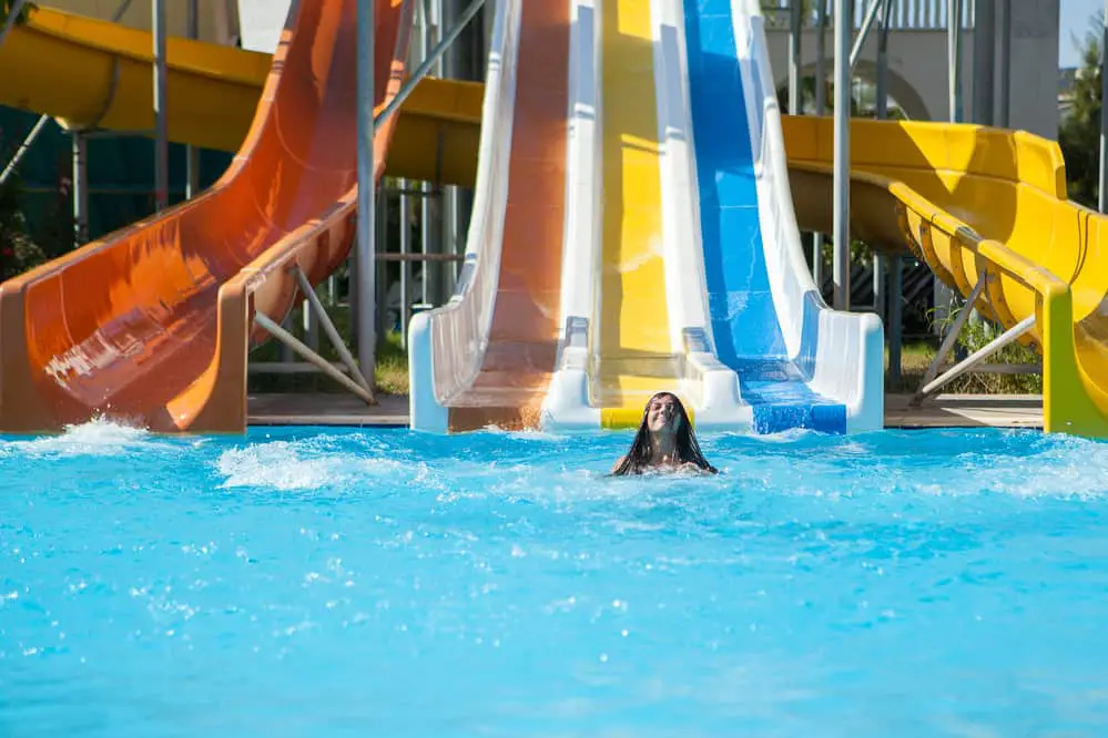 girl on water slide