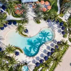 aerial view of the beachside pool at the Breakers
