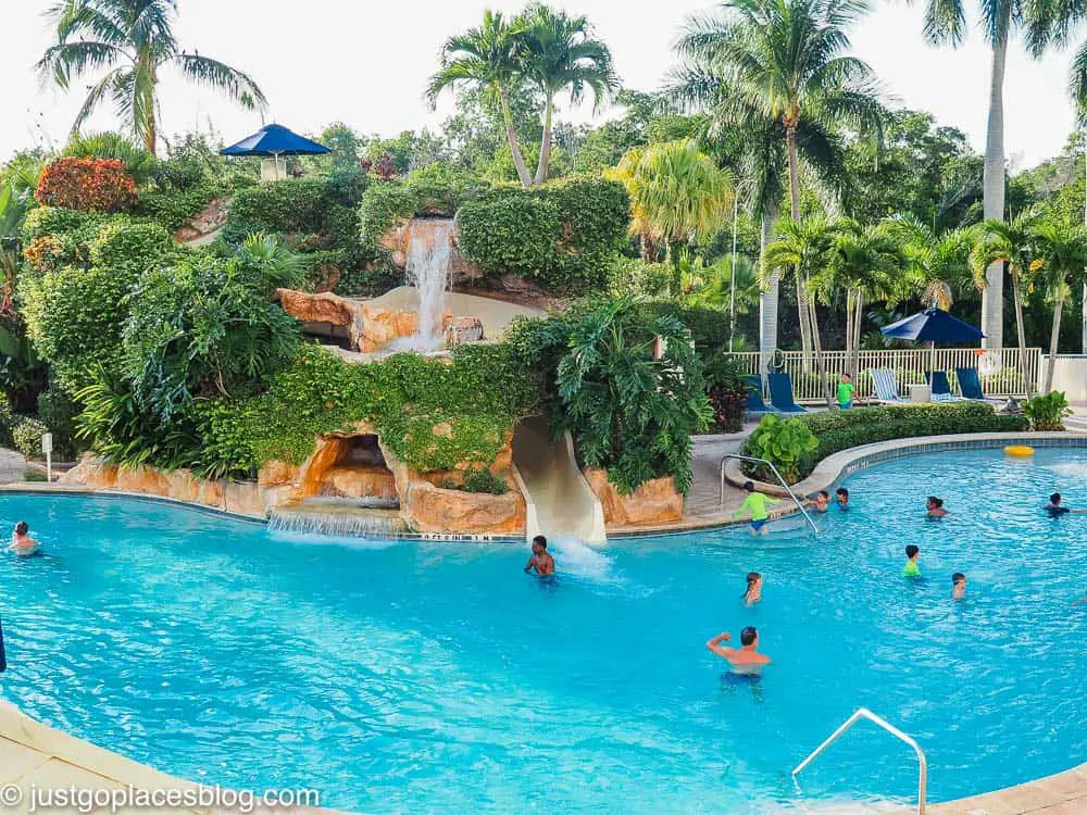 The Naples Grande family pool and waterslide