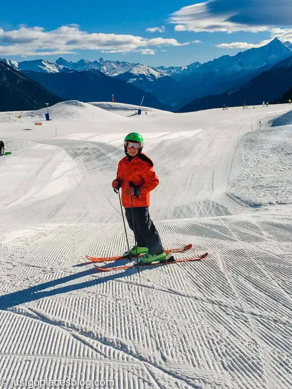 boy skiing at Courmayeur 