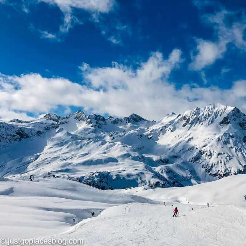 ski trails at the resort of Zurs in Austria
