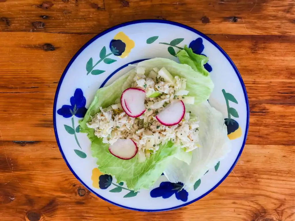 west indies salad on wood table 