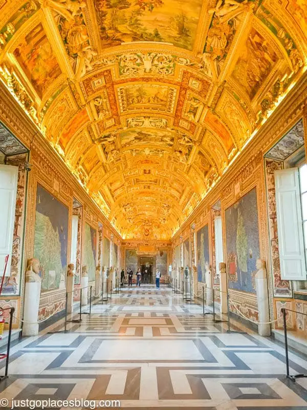 A grand hallway in the Vatican Museum