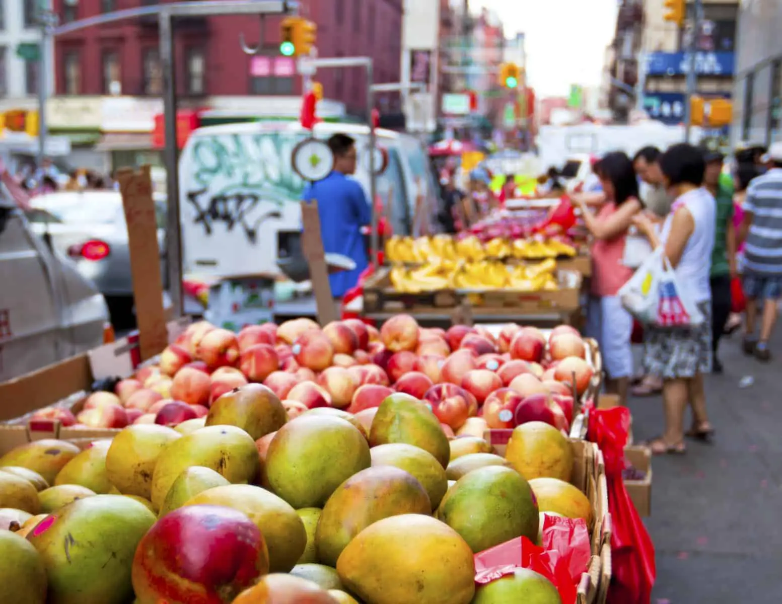 Chinatown fruit market in New York City