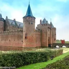 Muiderslot Castle, moat and gardens in Netherlands