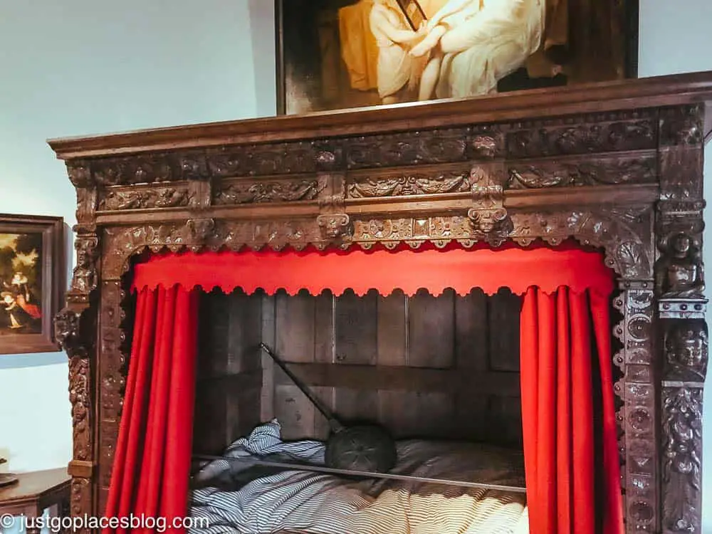 Oak bed in Muiderslot Castle Netherlands