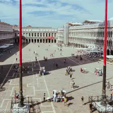 Limited amount of people in St Marks Square in Venice