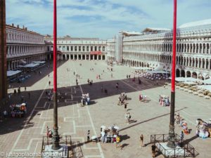 Limited amount of people in St Marks Square in Venice