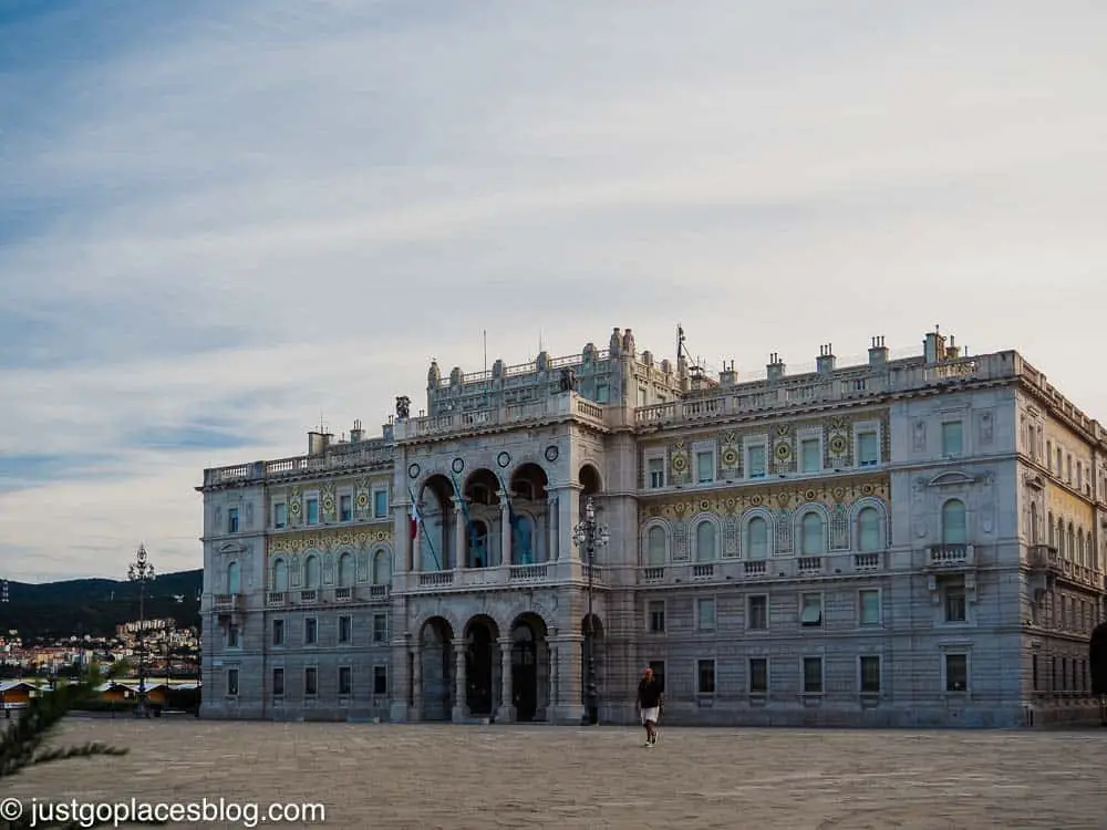 Empty Grand Plaza in Trieste Italy