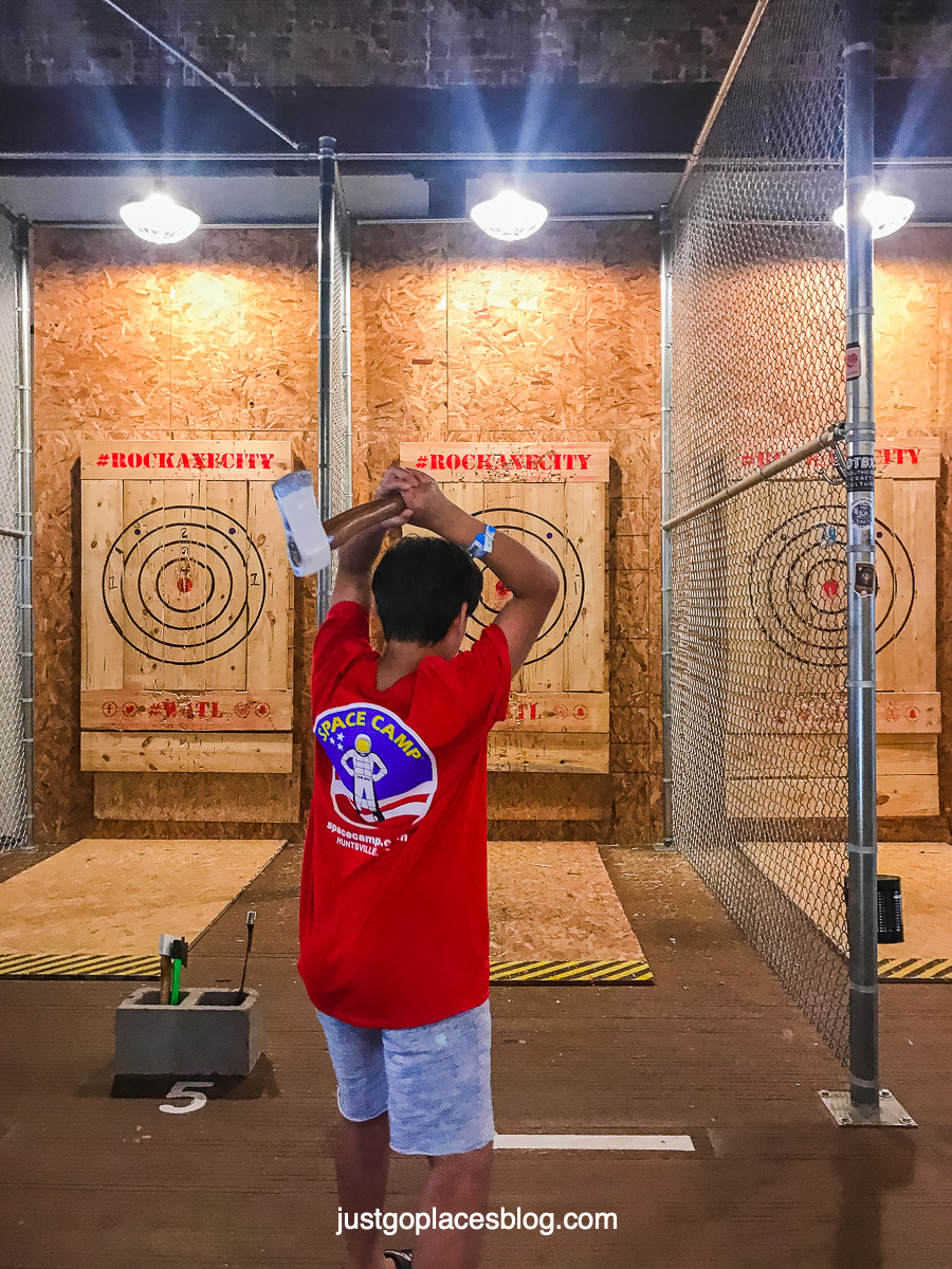 axe throwing at Bad Axe Huntsville