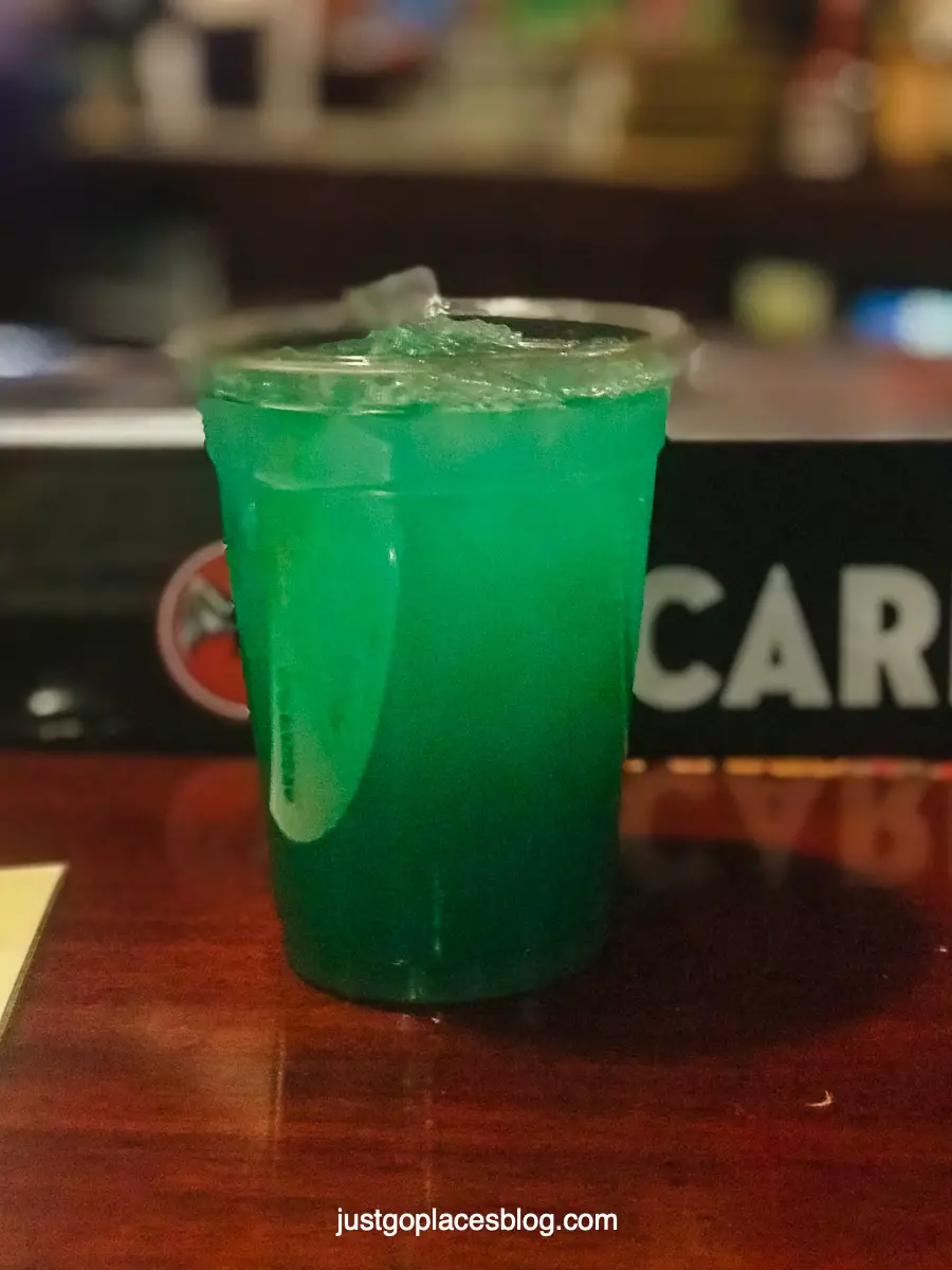 Luigi's liquid green drink at Pints & Pixels