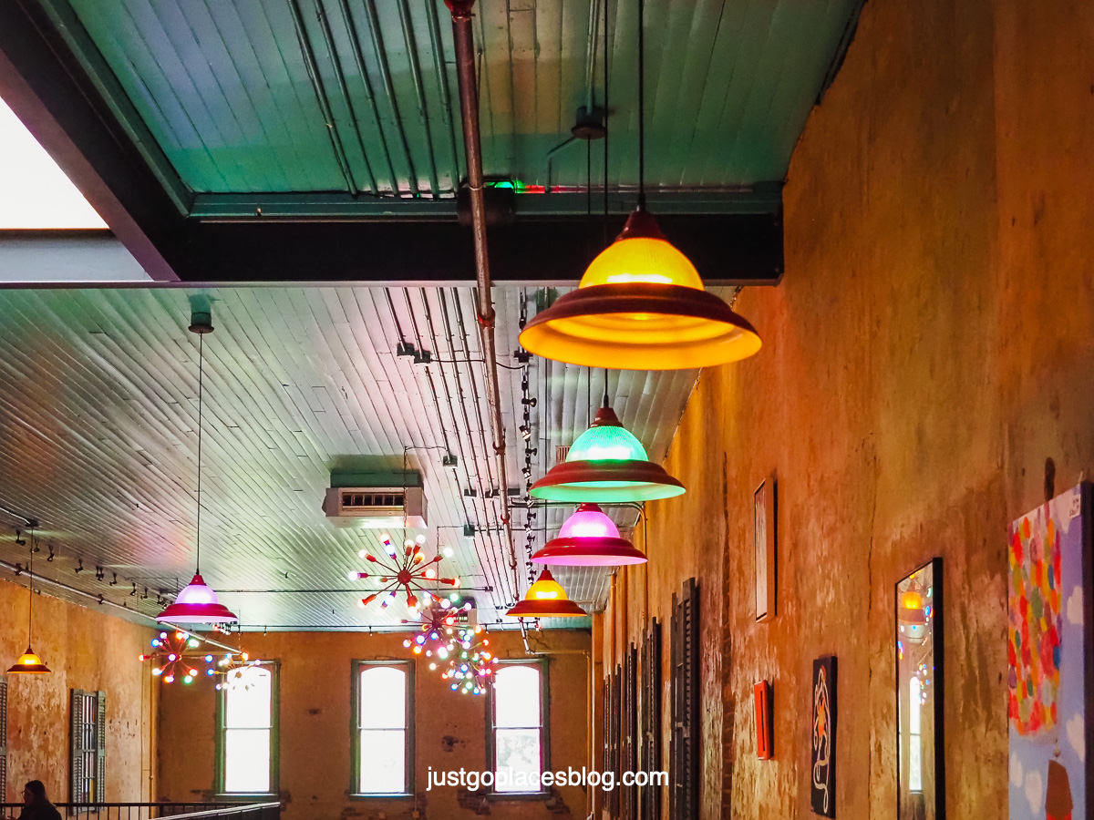 colorful lights at Sam & Gregs Pizzeria Huntsville AL