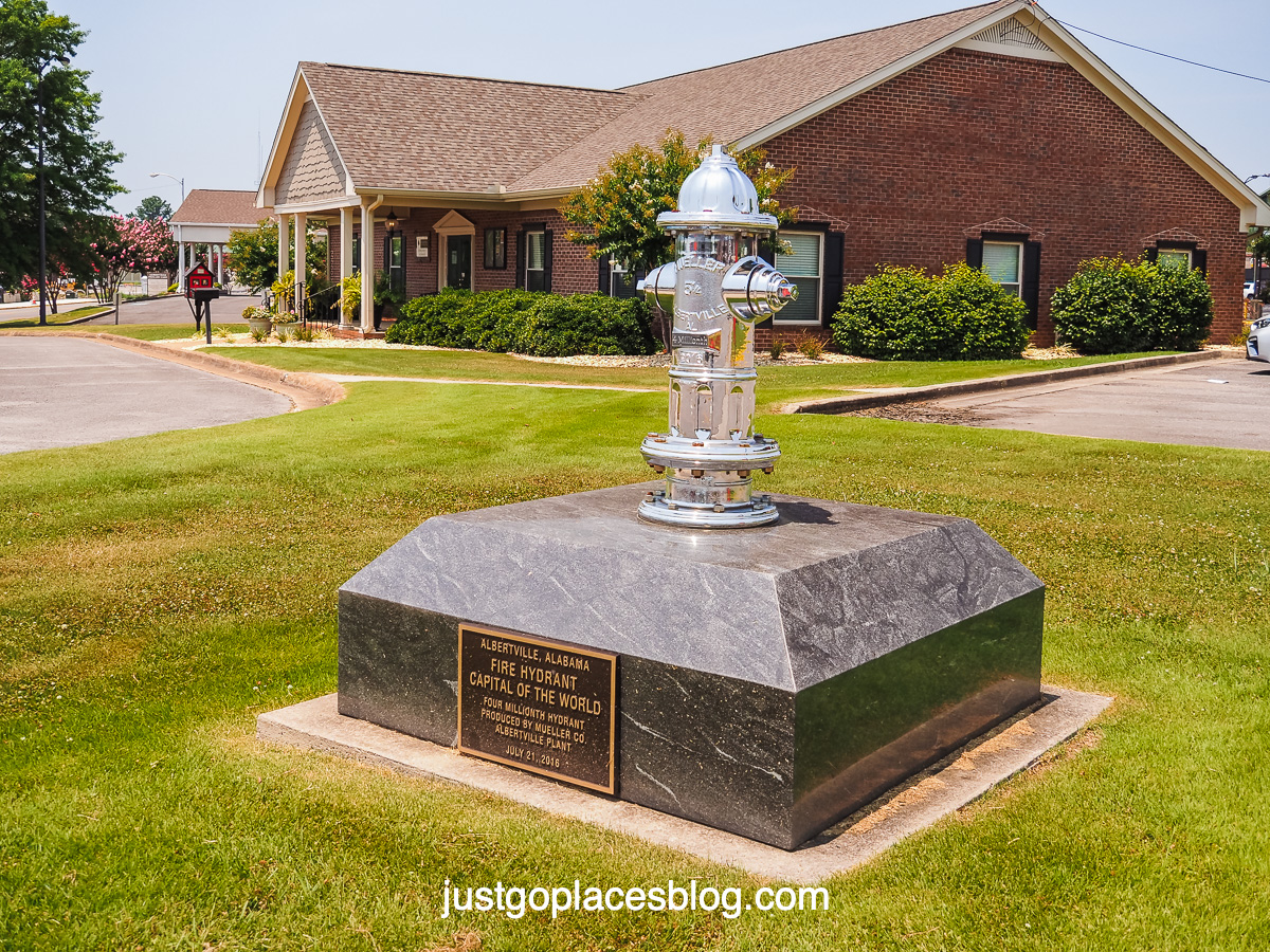 nickel plated fire hydrant in Albertville Alabama 