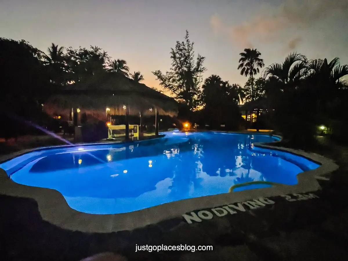 pool at night at East Winds St Lucia