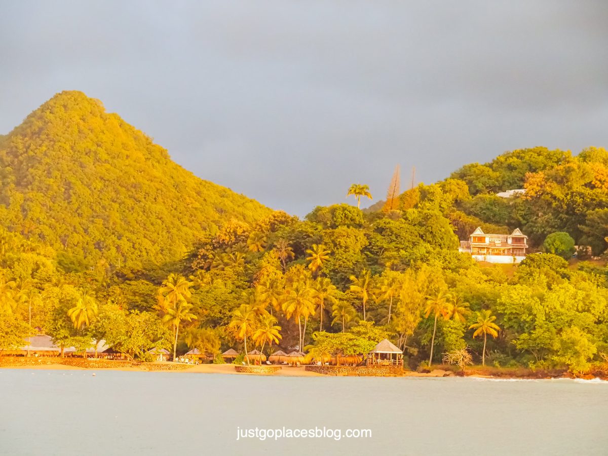 resort view from the sea of St Lucia East Winds Resort